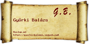 Györki Balázs névjegykártya